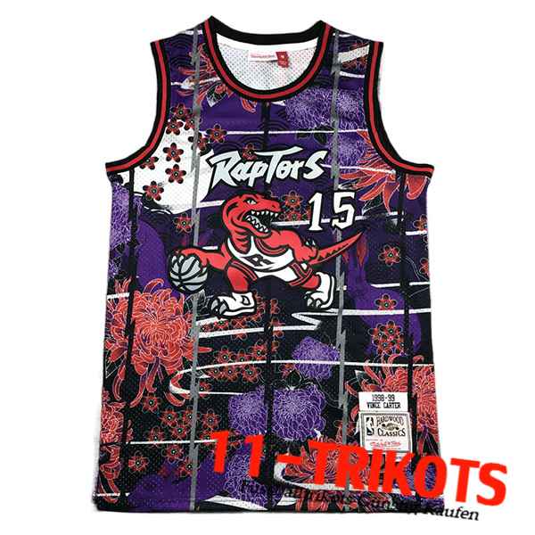 Trikots Toronto Raptors Trikots (CARTER #15) Shorts NBA 2023/24 lila/Rot