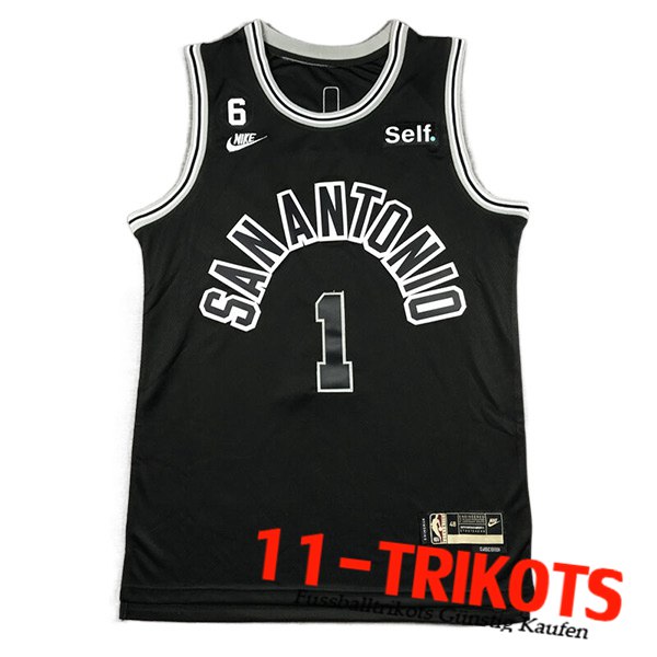 San Antonio Spurs Trikots (WEMBANYAMA #1) 2023/24 Schwarz -05