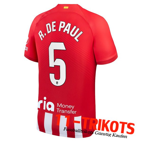 Atletico Madrid (R. DE PAUL #5) 2023/2024 Heimtrikot