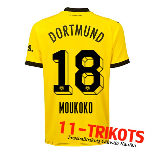 Dortmund BVB (MOUKOKO #18) 2023/2024 Heimtrikot