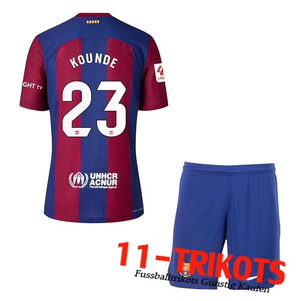 Barcelona (KOUNDE #23) Kinders 2023/2024 Heimtrikot