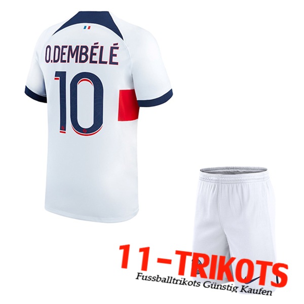 PSG (O.DEMBÉLÉ #10) Kinders 2023/2024 Auswärtstrikot