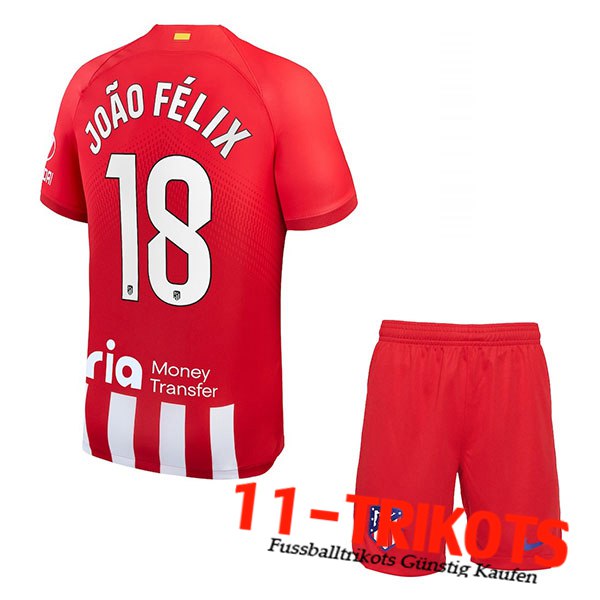 Atletico Madrid (JOÃO FÉLIX #18) Kinders 2023/2024 Heimtrikot