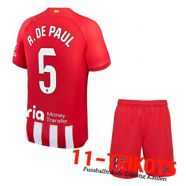 Atletico Madrid (R. DE PAUL #5) Kinders 2023/2024 Heimtrikot