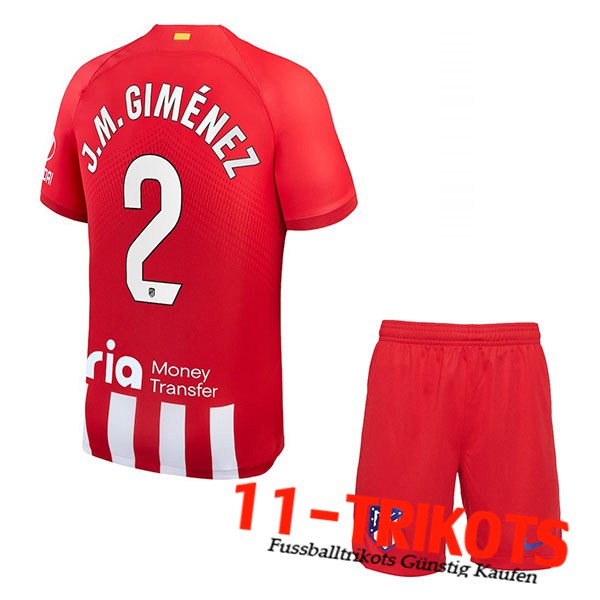 Atletico Madrid (J.M. GIMÉNEZ #2) Kinders 2023/2024 Heimtrikot