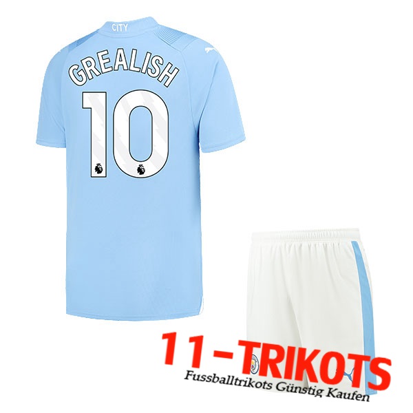 Manchester City (GREALISH #10) Kinders 2023/2024 Heimtrikot