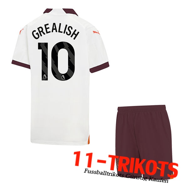 Manchester City (GREALISH #10) Kinders 2023/2024 Auswärtstrikot