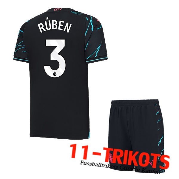 Manchester City (RÚBEN #3) Kinders 2023/2024 Third Trikot