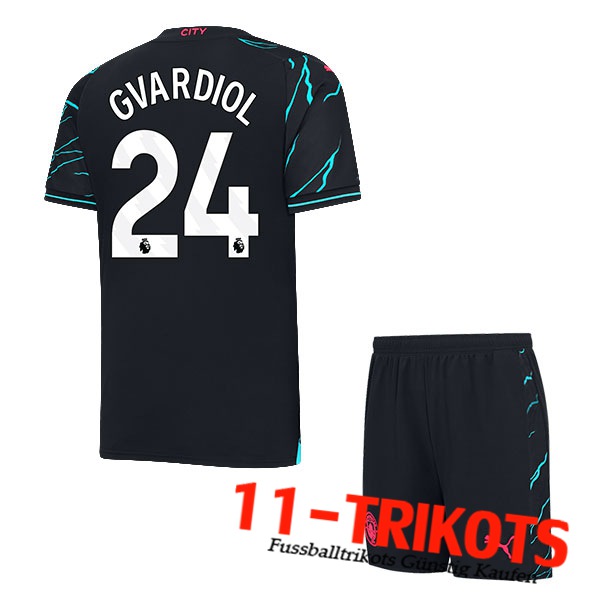 Manchester City (GVARDIOL #24) Kinders 2023/2024 Third Trikot