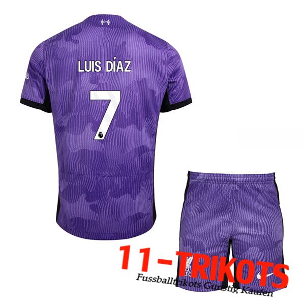 Liverpool (LUIS DÍAZ #7) Kinders 2023/2024 Third Trikot