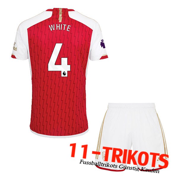 Arsenal (WHITE #4) Kinders 2023/2024 Heimtrikot