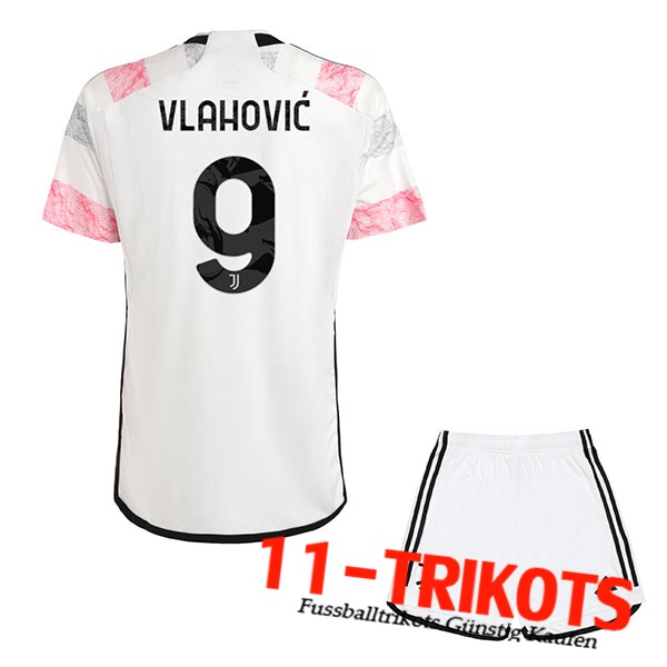 Juventus (VLAHOVIC #9) Kinders 2023/2024 Auswärtstrikot