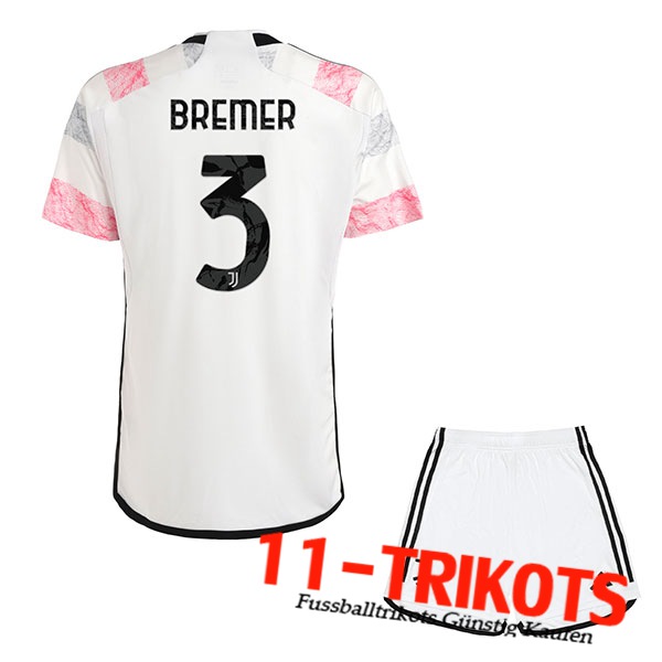 Juventus (BREMER #3) Kinders 2023/2024 Auswärtstrikot