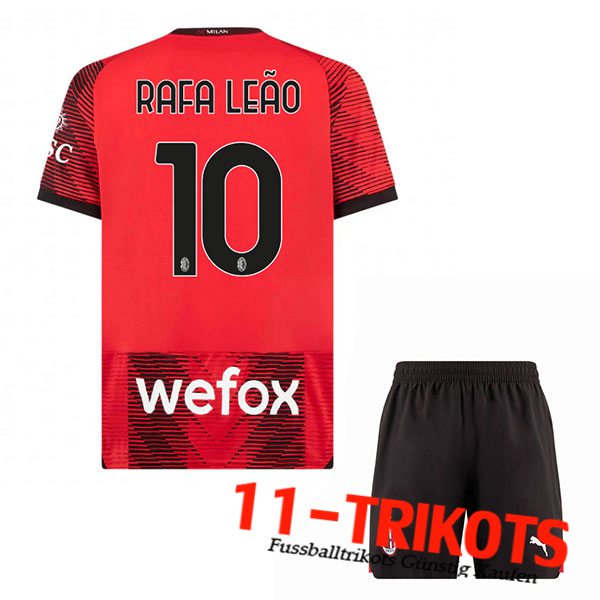 AC Milan (RAFAEL LEÃO #10) Kinders 2023/2024 Heimtrikot