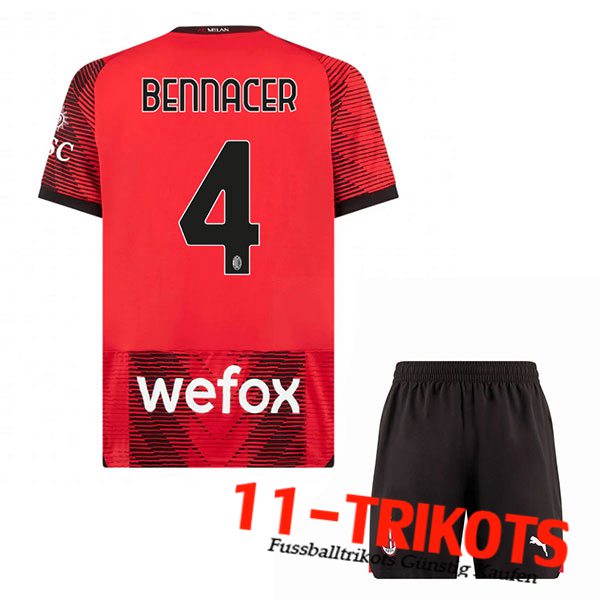 AC Milan (BENNACER #4) Kinders 2023/2024 Heimtrikot