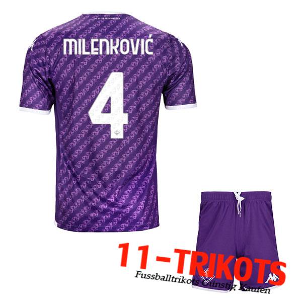 ACF Fiorentina (MILENKOVIC #4) Kinders 2023/2024 Heimtrikot