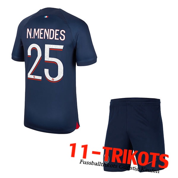 PSG (N.MENDES #25) Kinders 2023/2024 Heimtrikot