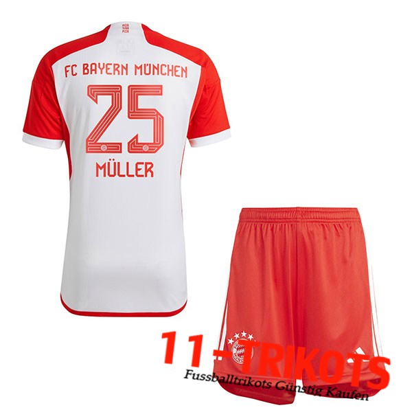 Bayern München (MÜLLER #25) Kinders 2023/2024 Heimtrikot