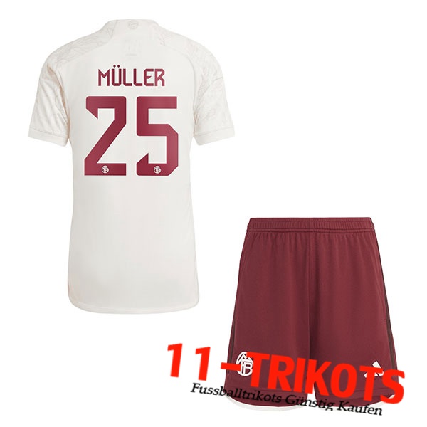 Bayern München (MÜLLER #25) Kinders 2023/2024 Third Trikot