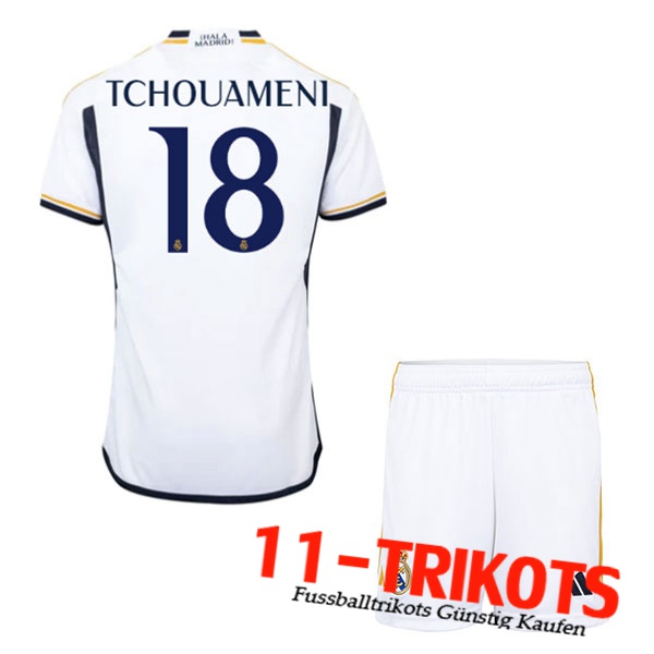 Real Madrid (TCHOUAMÉNI #18) Kinders 2023/2024 Heimtrikot