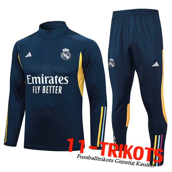 Real Madrid Trainingsanzug Navy blau 2023/2024 -05