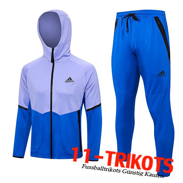 Adidas Trainingsanzug Mit Kapuze Trainingsjacke Windbreaker Blau/lila 2023/2024