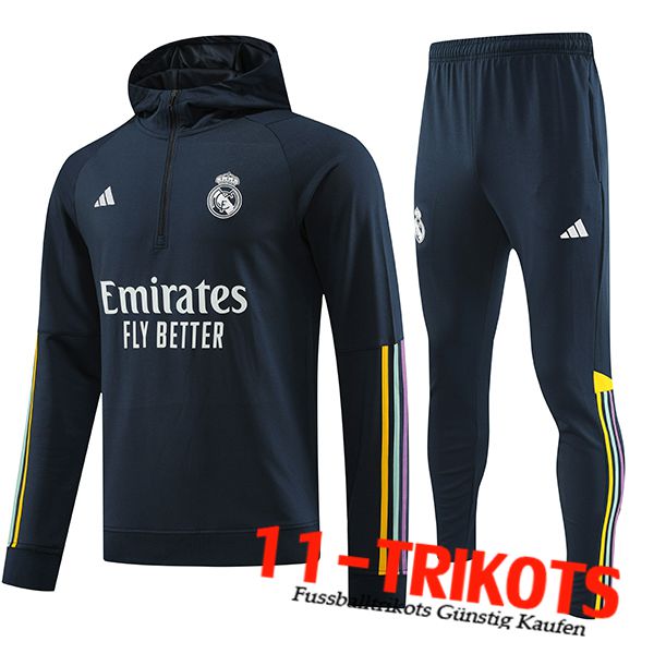 Real Madrid Trainingsanzug Mit Kapuze Navy blau 2023/2024