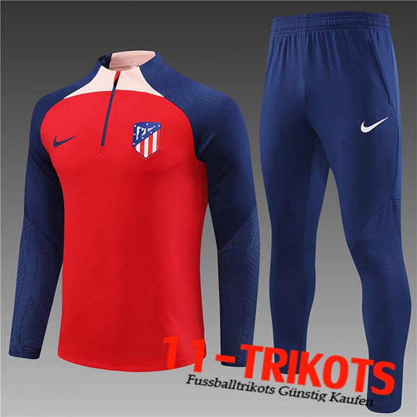 Atletico Madrid Trainingsanzug Kinder Rot 2023/2024 -02