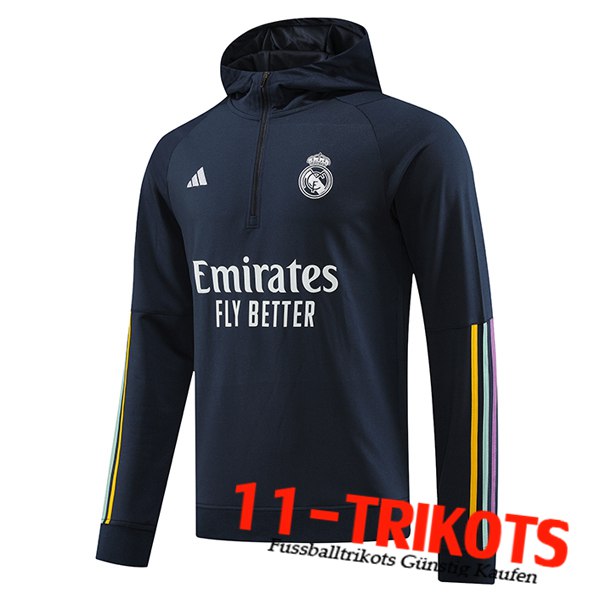 Real Madrid Training Sweatshirt Mit Kapuze Navy blau 2023/2024