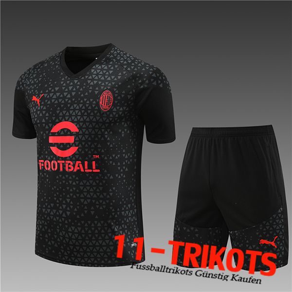 AC Milan Training T-Shirts + Shorts Kinder Schwarz 2023/2024