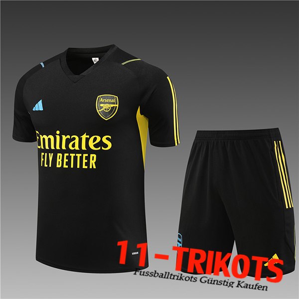 Arsenal Training T-Shirts + Shorts Kinder Schwarz 2023/2024 -02