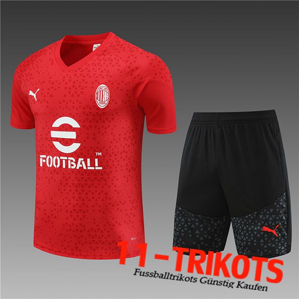 AC Milan Training T-Shirts + Shorts Kinder Rot 2023/2024