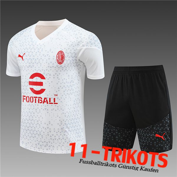 AC Milan Training T-Shirts + Shorts Kinder Weiß 2023/2024