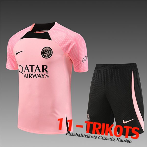 PSG Training T-Shirts + Shorts Kinder Rosa 2023/2024