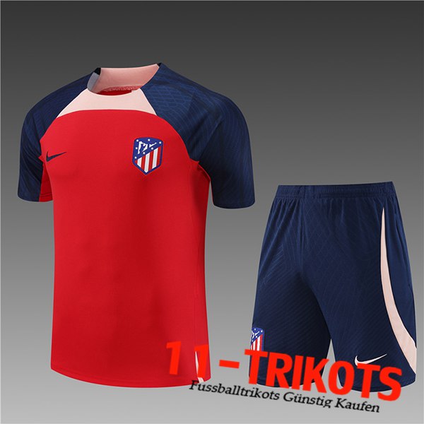 Atletico Madrid Training T-Shirts + Shorts Kinder Rot 2023/2024