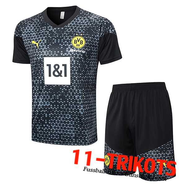Dortmund Trainingstrikot + Shorts Schwarz 2023/2024 -03
