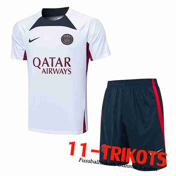 PSG Trainingstrikot + Shorts Weiß 2023/2024 -04