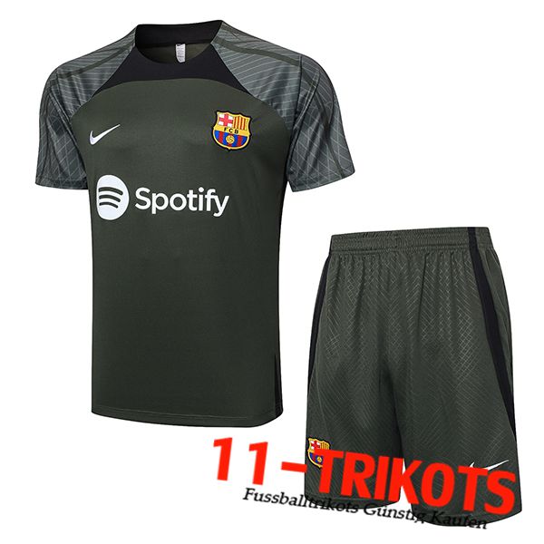 FC Barcelona Trainingstrikot + Shorts Grün 2023/2024 -04