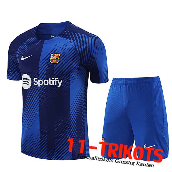 FC Barcelona Trainingstrikot + Shorts Blau 2023/2024 -03