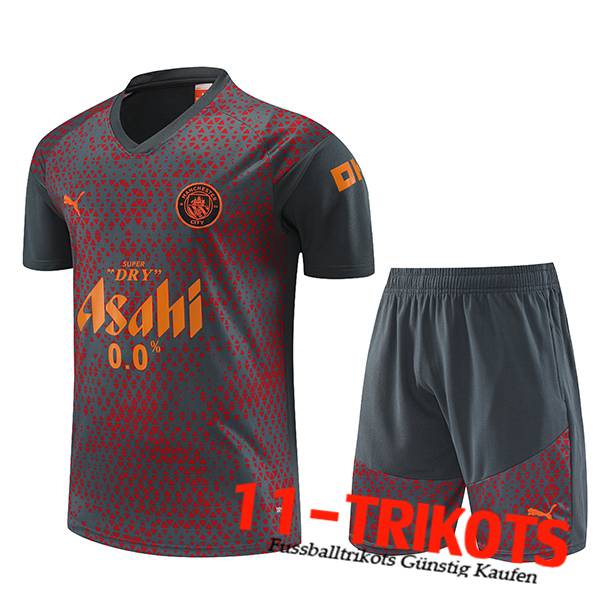 Manchester City Trainingstrikot + Shorts Grau/Rot 2023/2024