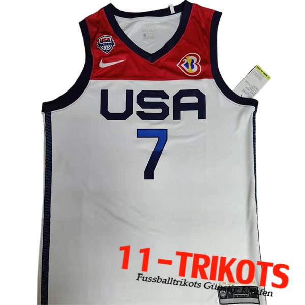 USA Trikot (DURANT #7) 2023/24 Weiß