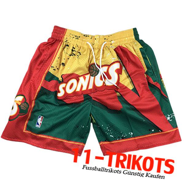 NBA Oklahoma City Thunder Shorts 2023/24 Rot/Gelb/Grün