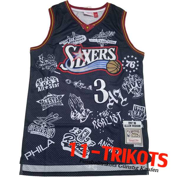 Philadelphia 76ers Trikot (IVERSON #3) 2023/24 Schwarz