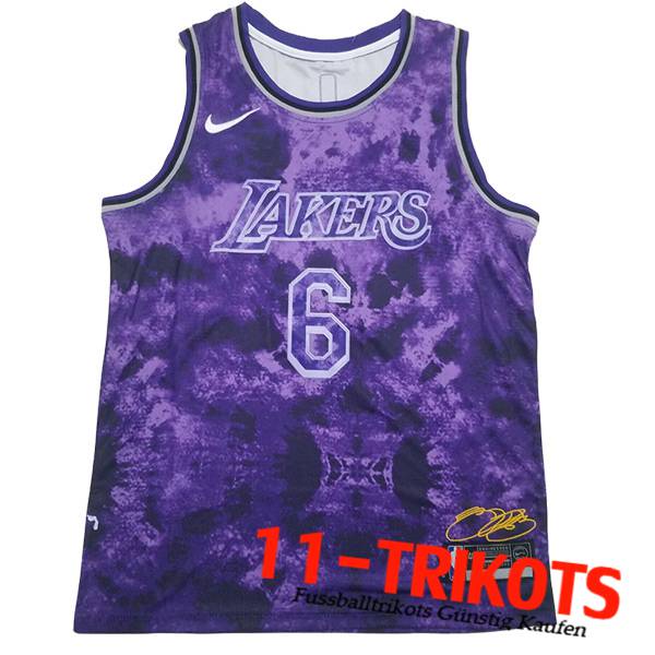 Los Angeles Lakers Trikot (JAMES #6) 2023/24 lila -03