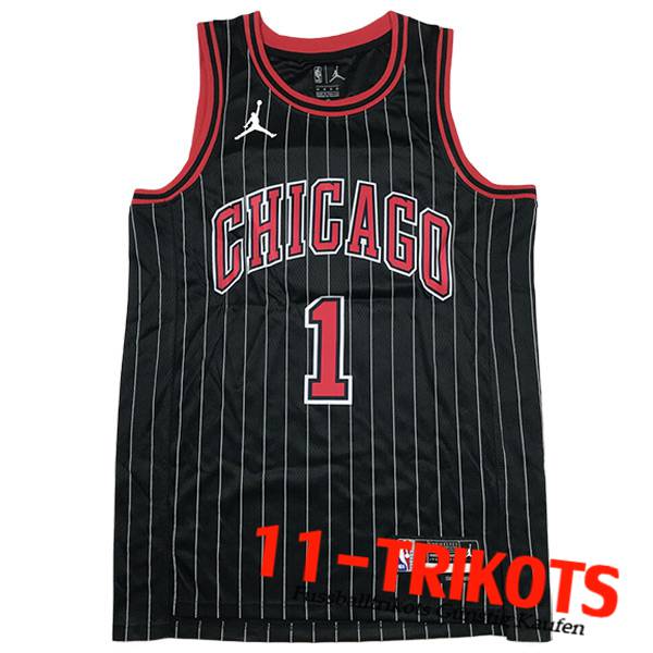 Chicago Bulls Trikot (Rosa #1) 2023/24 Schwarz