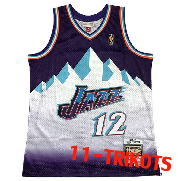 Utah Jazz Trikot (STOCKTON #12) 2023/24 Weiß/lila