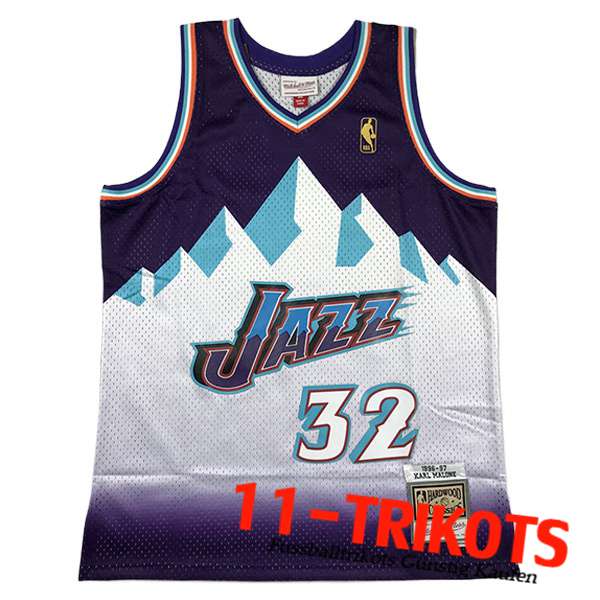 Utah Jazz Trikot (MALONE #32) 2023/24 Weiß/lila