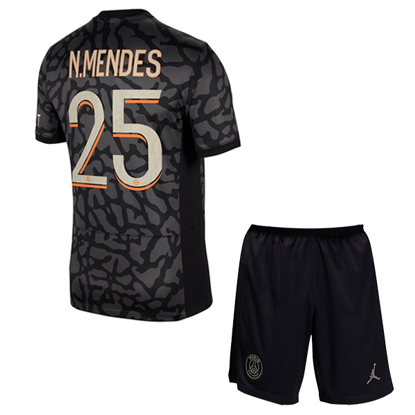 PSG Fussball Trikots (N.MENDES #25) Kinders 2023/2024 Third Trikot