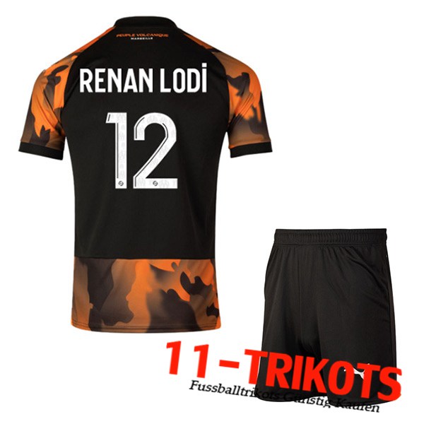 Marseille Fussball Trikots (RENAN LODI #12) Kinders 2023/2024 Third Trikot