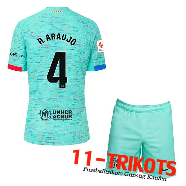 Barcelona Fussball Trikots (R. ARAUJO #4) Kinders 2023/2024 Third Trikot